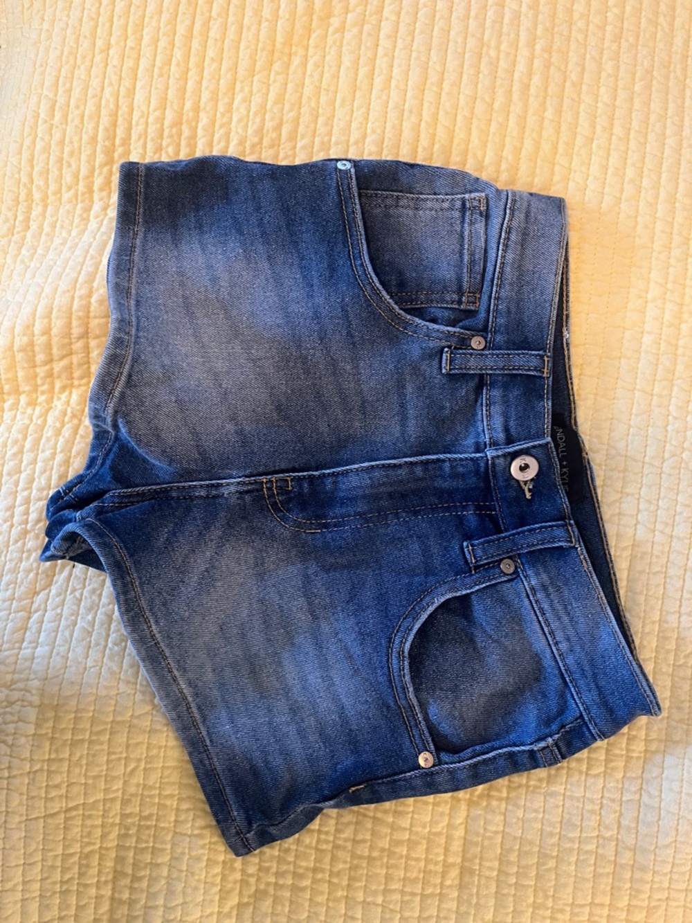 Kendall & Kylie Indigo Blue Denim Ankle Shorts